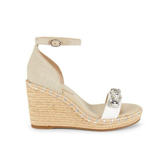 NWT Karl Lagerfeld Catalyna Jewel Embellished Espadrille Wedge Sandals size 11 - Picture 6 of 9